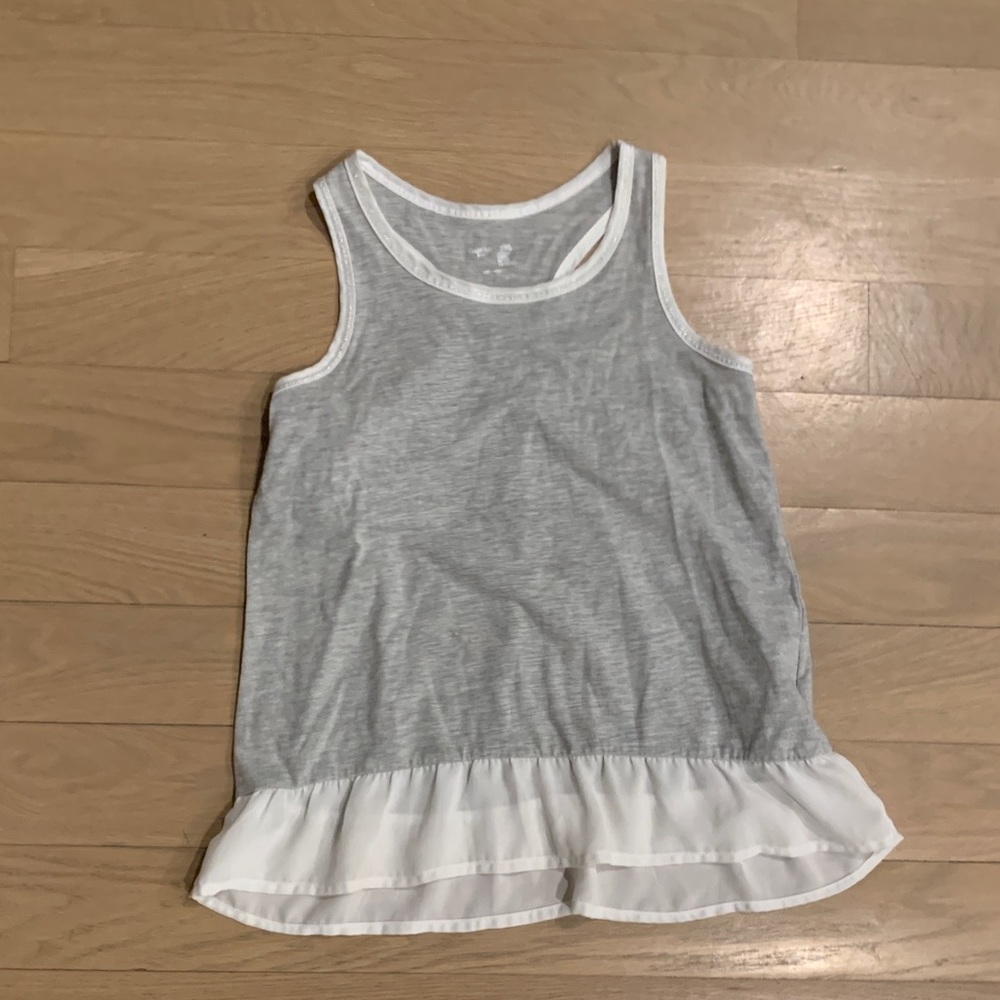 Gray Tank with Ruffles